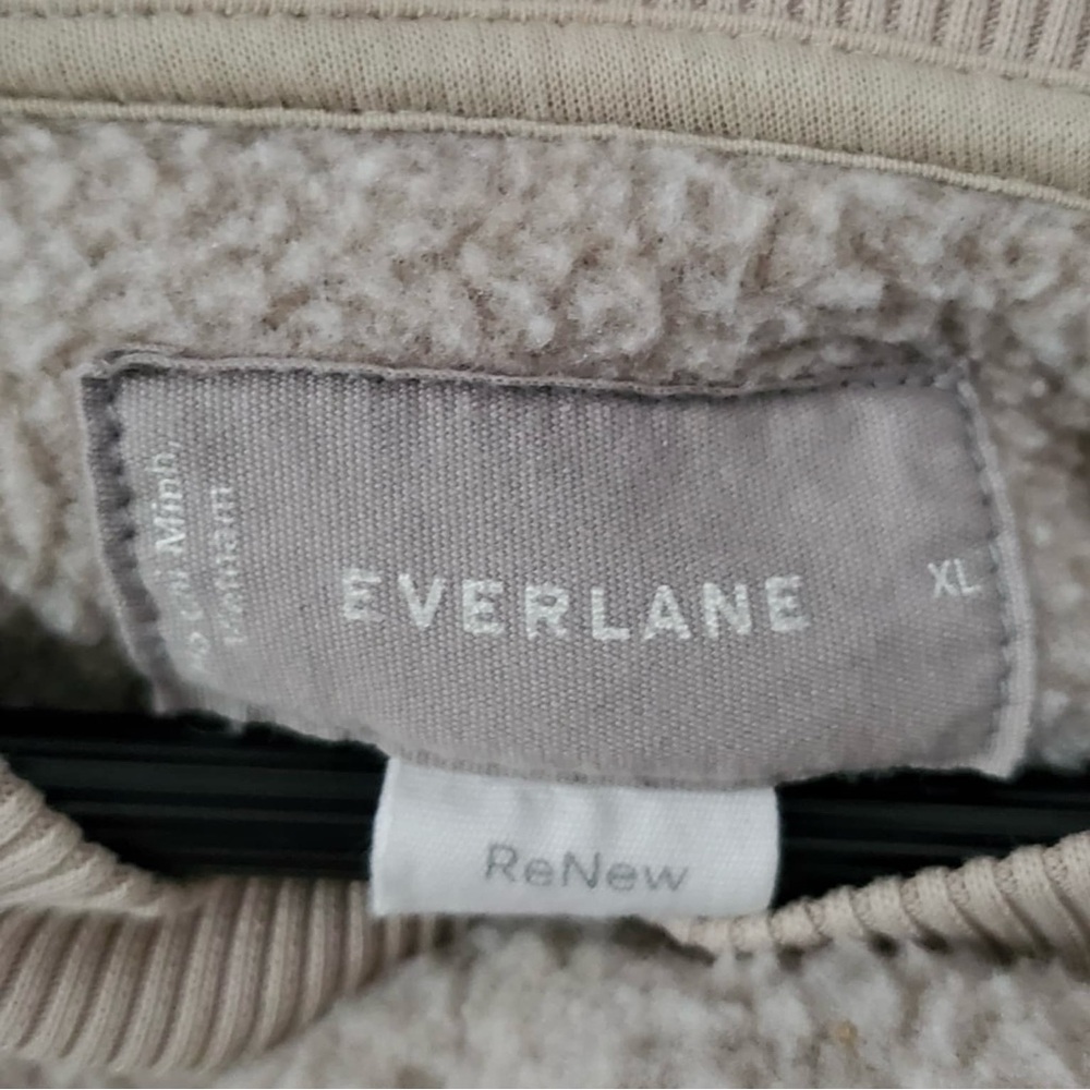 Everlane The ReNew Fleece Ragland Sweatshirt XL Sandstone - Picture 11 of 11